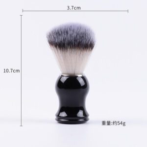 black handled synthetic shaving brush with soft nylon bristles for men’s grooming and shaving foam