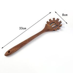 acacia wood pasta serving spoon with long handle for cooking and kitchen use