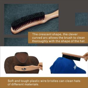 wooden handled clothes brushes with soft pig hair bristles for garment and hat cleaning