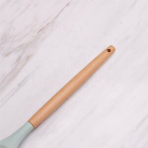 silicone slotted spatula with wooden handle for cooking and frying