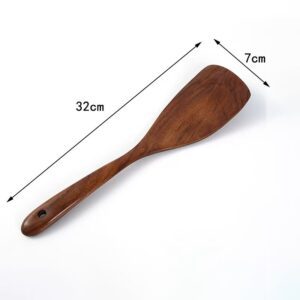 acacia wood cooking spatula with long handle for non-stick cookware and kitchen us