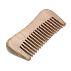 wide tooth wooden hair comb for scalp massage and detangling curly or thick hair