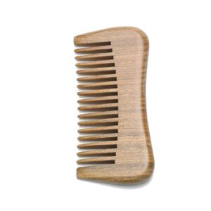 wide tooth wooden hair comb for scalp massage and detangling curly or thick hair