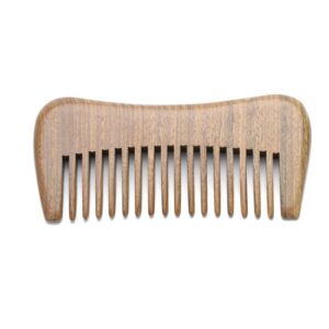 wide tooth wooden hair comb for scalp massage and detangling curly or thick hair