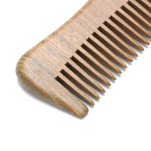 wide tooth wooden hair comb for scalp massage and detangling curly or thick hair