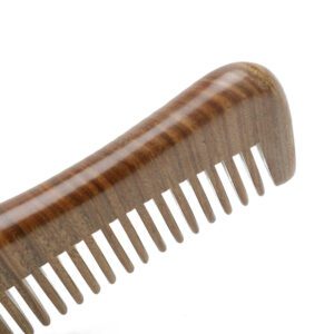 wide tooth wooden hair comb for scalp massage and detangling curly or thick hair