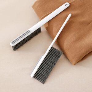white double-sided dust cleaning brush with nylon bristles for sofa and bed cleaning
