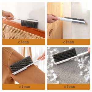 white double-sided dust cleaning brush with nylon bristles for sofa and bed cleaning