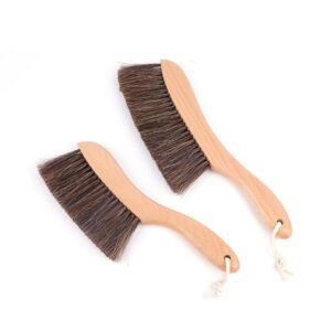 wooden handled horsehair bench brushes for dusting and woodworking cleanup