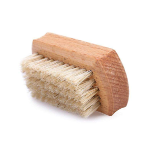small wooden nail cleaning brush with natural boar bristles for hand and shoe cleaning