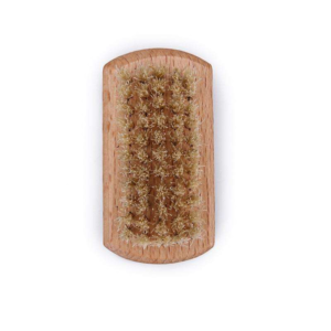 small wooden nail cleaning brush with natural boar bristles for hand and shoe cleaning