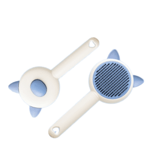 cute self cleaning pet grooming brush with stainless steel pins for dogs and cats