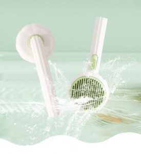 self cleaning pet grooming brush with stainless steel pins for cats and dogs