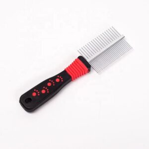 stainless steel long needle pet grooming comb for dogs and cats