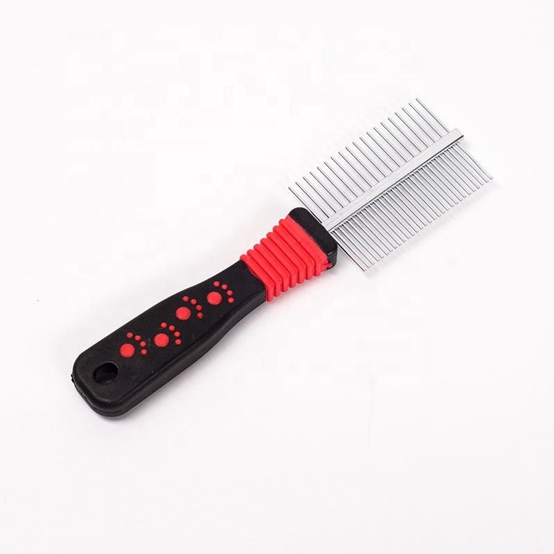 stainless steel long needle pet grooming comb for dogs and cats