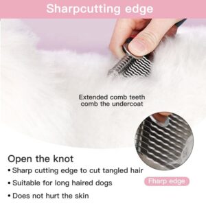 stainless steel row teeth pet grooming comb with ergonomic handle