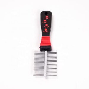 stainless steel long needle pet grooming comb for dogs and cats