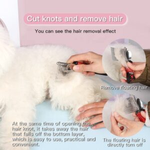 stainless steel row teeth pet grooming comb with ergonomic handle