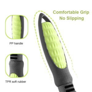 stainless steel pet deshedding brush with ergonomic handle for dogs and cats