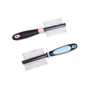double-sided stainless steel pet grooming comb for dogs and cats