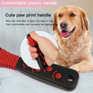 stainless steel row teeth pet grooming comb with ergonomic handle