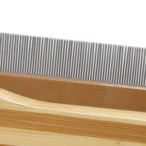 bamboo pet flea comb with fine metal teeth for removing lice and debris from dogs and cats
