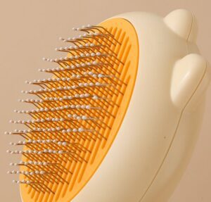 self cleaning pet grooming brush with stainless steel pins for cats and dogs