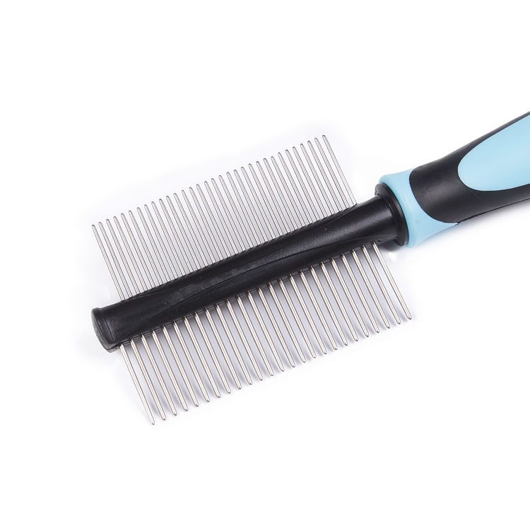 double-sided stainless steel pet grooming comb for dogs and cats