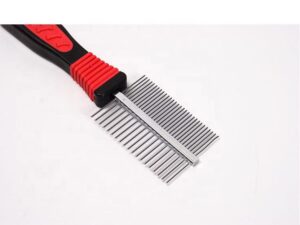 stainless steel long needle pet grooming comb for dogs and cats