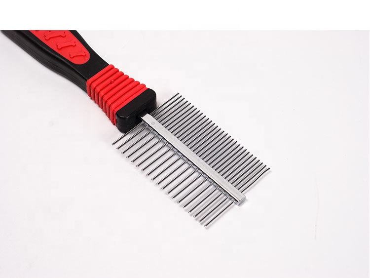 stainless steel long needle pet grooming comb for dogs and cats