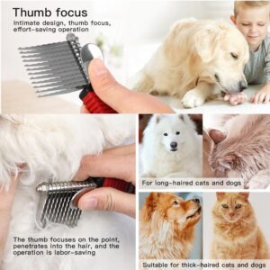 stainless steel row teeth pet grooming comb with ergonomic handle