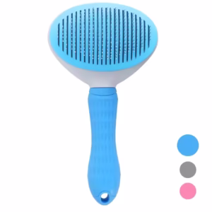 self cleaning pet grooming brush with one button hair removal feature for dogs and cats