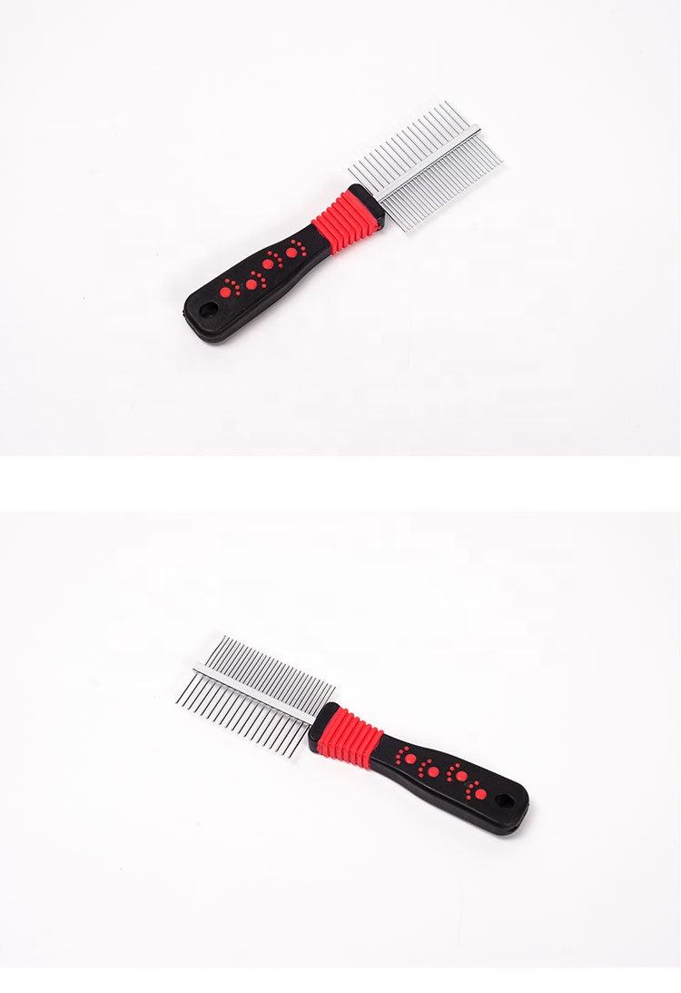 stainless steel long needle pet grooming comb for dogs and cats