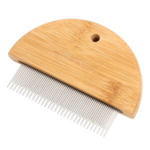 small bamboo pet flea comb with fine steel teeth for cats and dogs