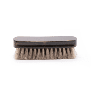 premium wooden shoe cleaning brush with soft light horsehair bristles for polishing leather shoes