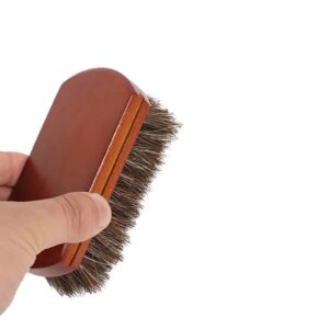 premium wooden shoe brush with soft genuine horsehair bristles for leather shoe polishing and cleaning