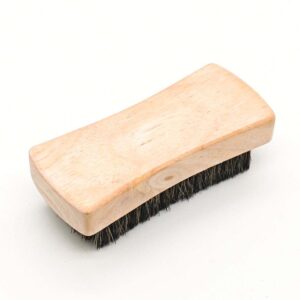 wooden shoe polishing brush with dense nylon and pig bristles for cleaning leather shoes and boots
