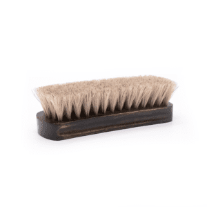 premium wooden shoe cleaning brush with soft light horsehair bristles for polishing leather shoes