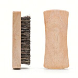 wooden shoe polishing brush with dense nylon and pig bristles for cleaning leather shoes and boots