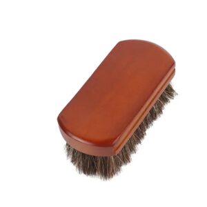 premium wooden shoe brush with soft genuine horsehair bristles for leather shoe polishing and cleaning