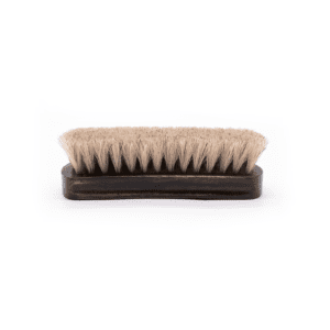 premium wooden shoe cleaning brush with soft light horsehair bristles for polishing leather shoes