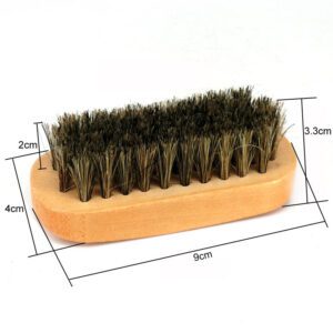 small portable wooden shoe brush with soft horsehair bristles for shoe polishing and travel cleaning