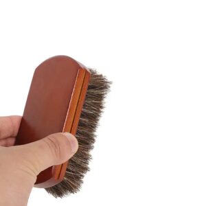 premium wooden shoe brush with soft genuine horsehair bristles for leather shoe polishing and cleaning