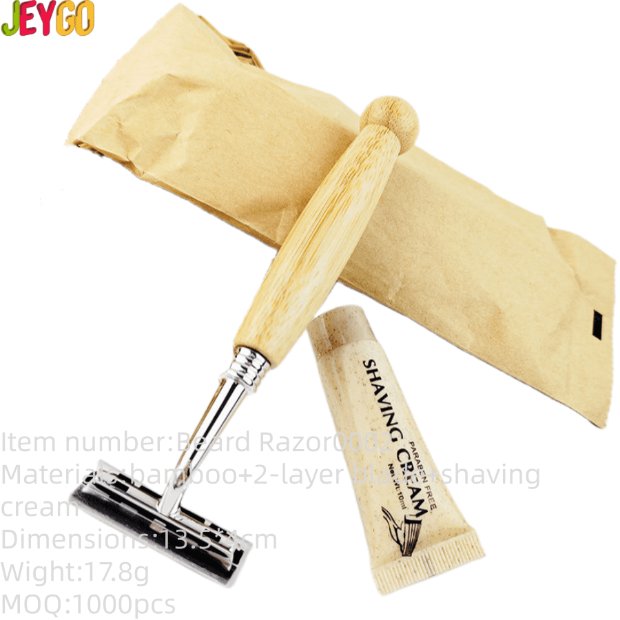 Eco-friendly wooden handle razor with stainless steel blade for safe shaving, suitable for body and face.