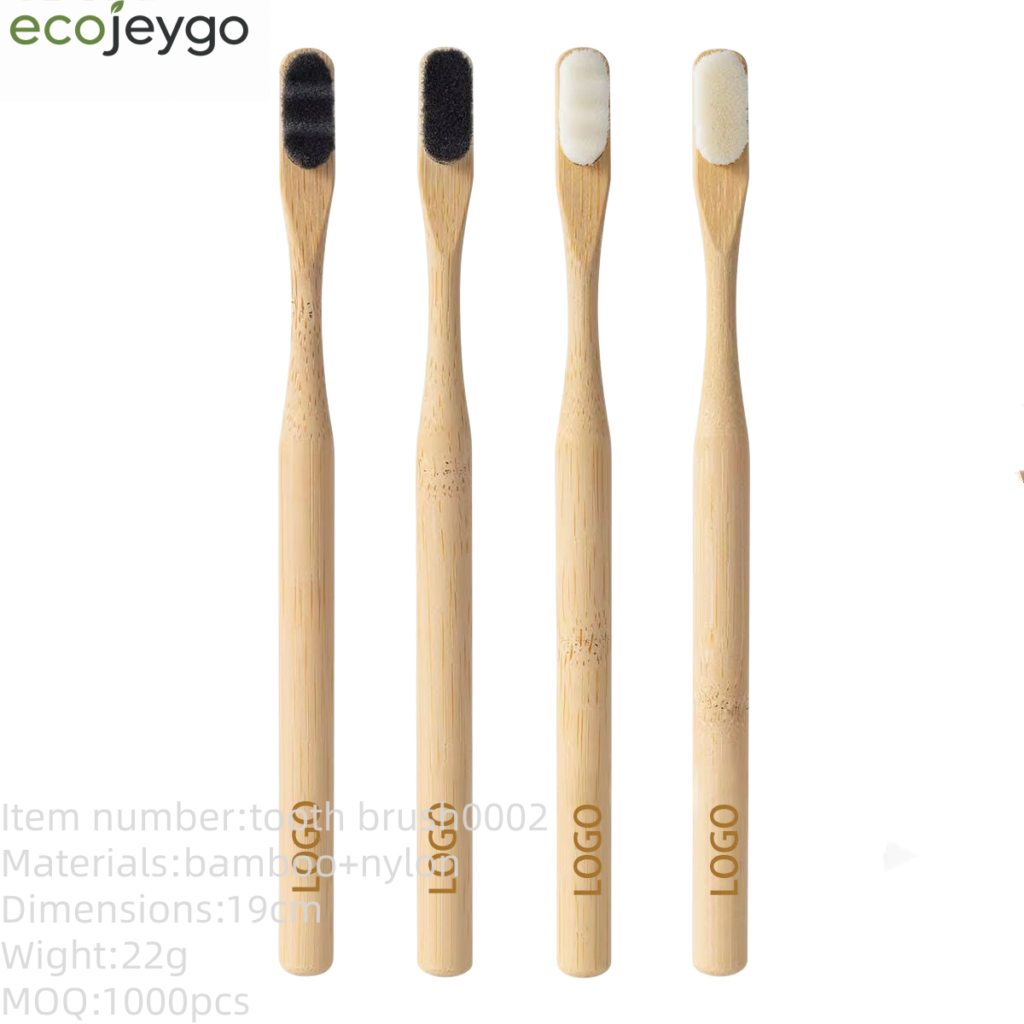 Eco-friendly bamboo toothbrushes with ultra-soft BPA-free bristles, designed for adults and sustainable daily oral care, featuring natural bamboo handles and custom logo printing