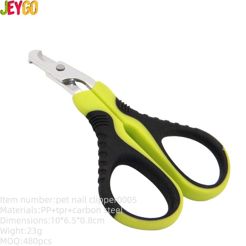 White and pink plastic pet nail clipper for cats and small dogs, safe and ergonomic, ideal for grooming at home.
