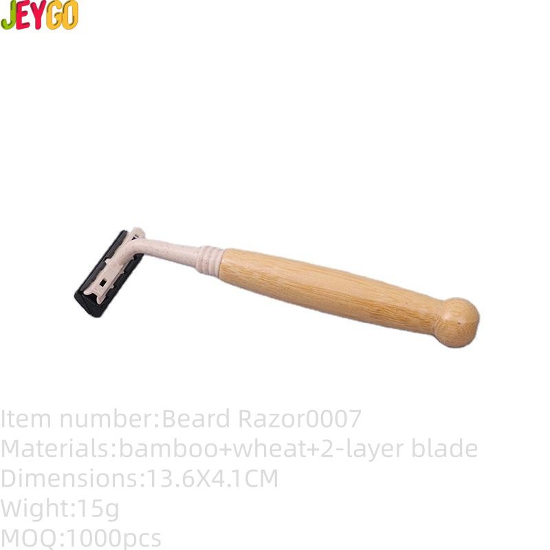 Natural wood handle twin blade razor for men’s shaving, suitable for hotel use, face shaving, wholesale eco-friendly razor.