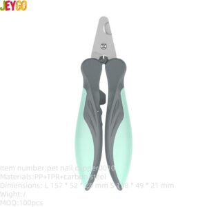 Professional pet nail clippers with non-slip ergonomic handle and stainless steel blade for trimming dog and cat nails safely.