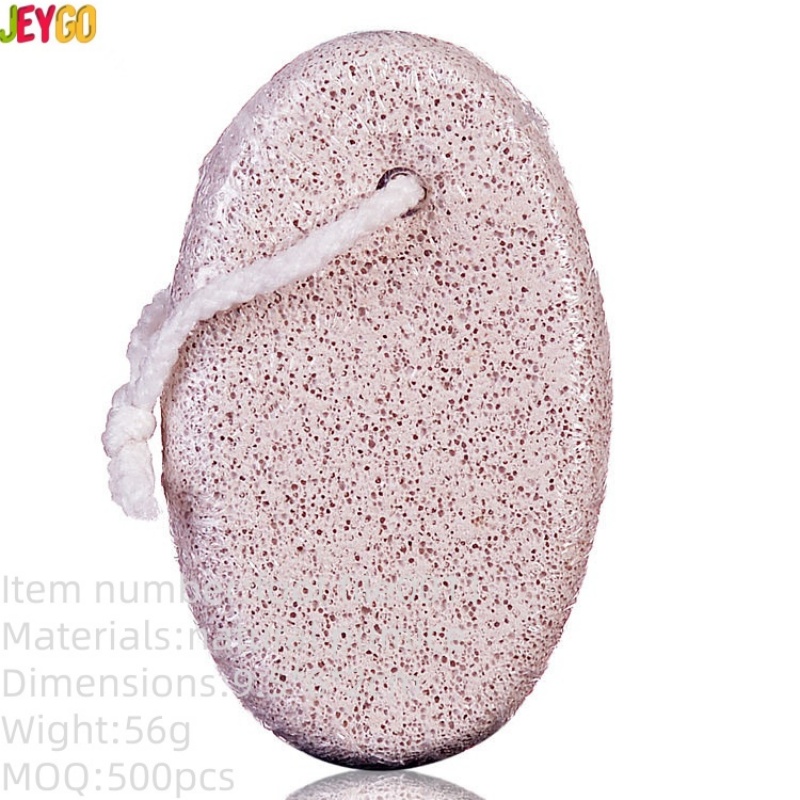 Colored natural lava pumice stone foot exfoliator with hanging rope, designed to remove dead skin, smooth rough heels, and support regular pedicure care.