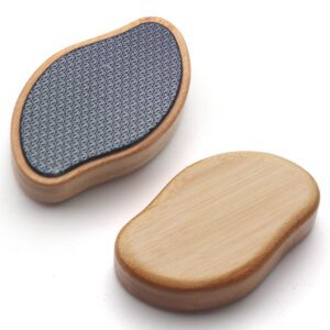 Bezox Nano Glass Foot File for callus removal, double-sided pedicure tool with bamboo handle, effective foot care for home and salon use